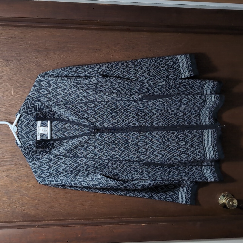 Max Studio long zip up sweater jacket